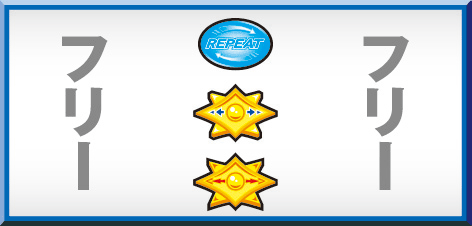 パチスロ ディスクアップの打ち方_ビッグボーナス予告音あり 中リール枠下に青7をビタ押し