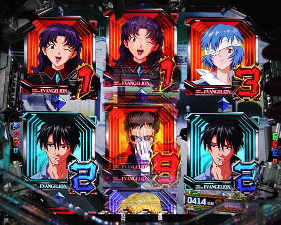 エヴァ　シト、新生　下段2図柄テンパイ