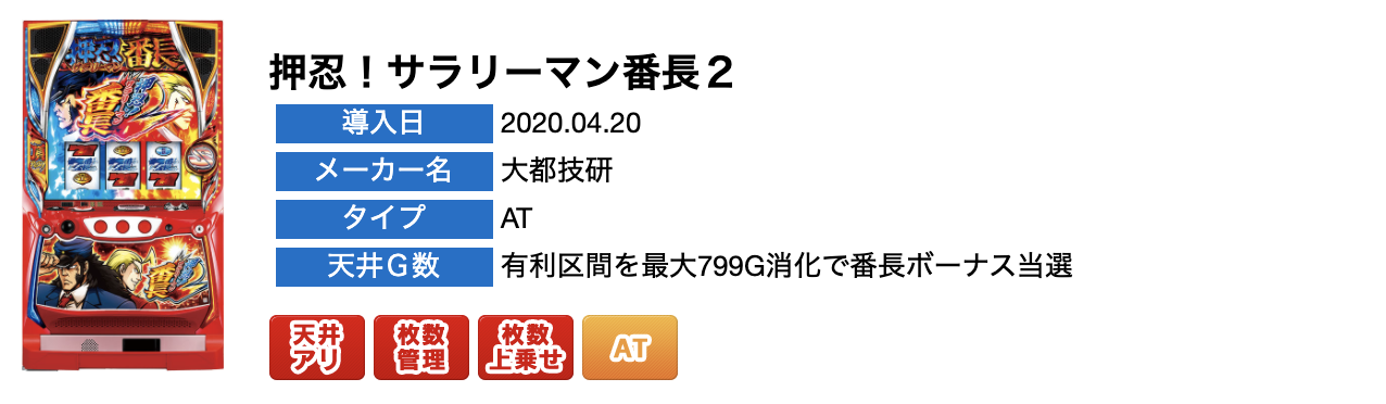 押忍！サラリーマン番長の機種概要