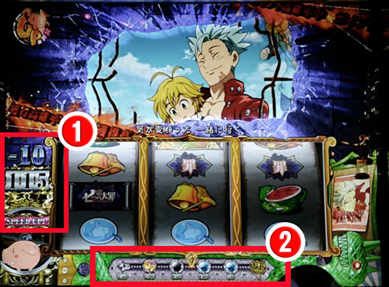 パチスロ七つの大罪　液晶表示解説画像