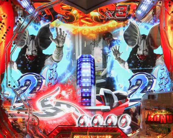 ぱちんこ ウルトラセブン 超乱舞　リーチ後アイスラッガーデバイス予告