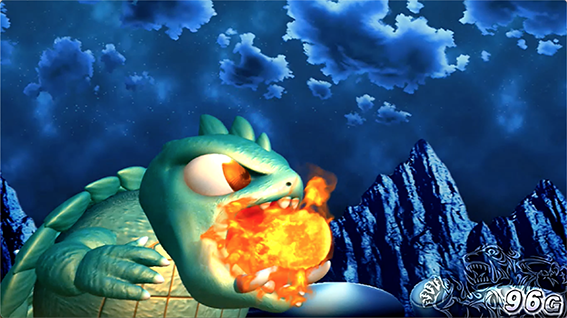 ガメラのバトル中背景・夜