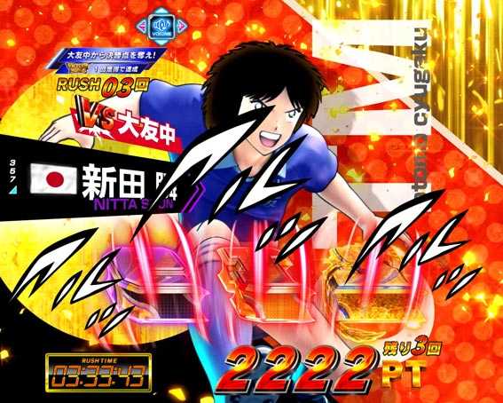 Pキャプテン翼 若林 図柄縦回転