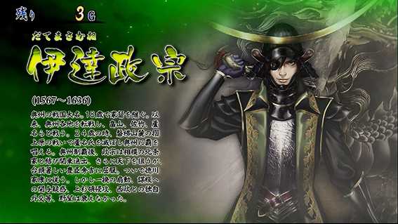 戦国無双3のREG中のキャラクター紹介1