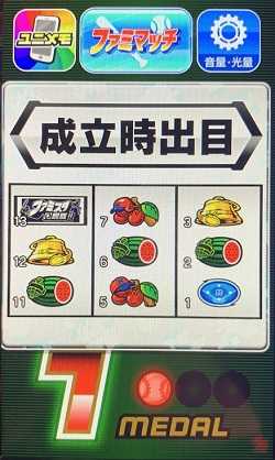 ファミスタ回胴版　ボーナス成立ゲーム　出目チェック