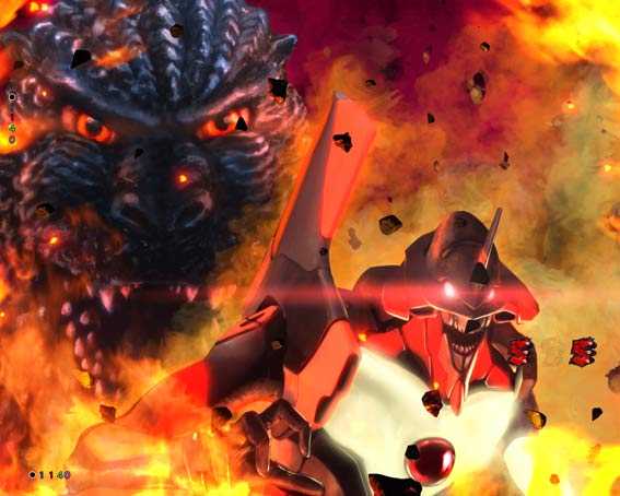 ゴジラ対エヴァンゲリオン プレミアムモデル 初号機&ゴジラ背景