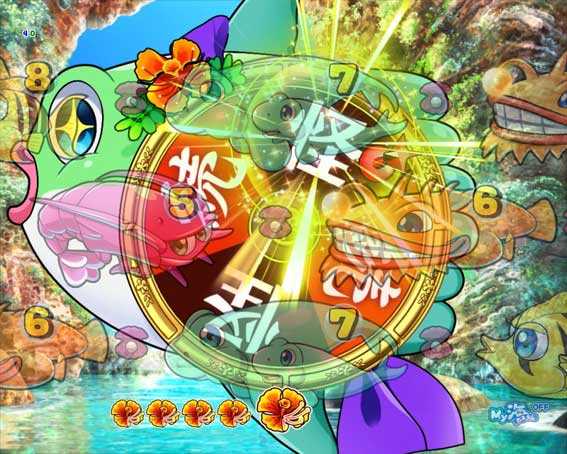 スーパー海物語IN沖縄6 リーチ後マンボウ予告